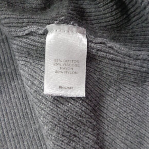 J Jill Women’s 3-Button Cotton Blend Ribbed Long Gray Cardigan Sweater Size M - Picture 5 of 6